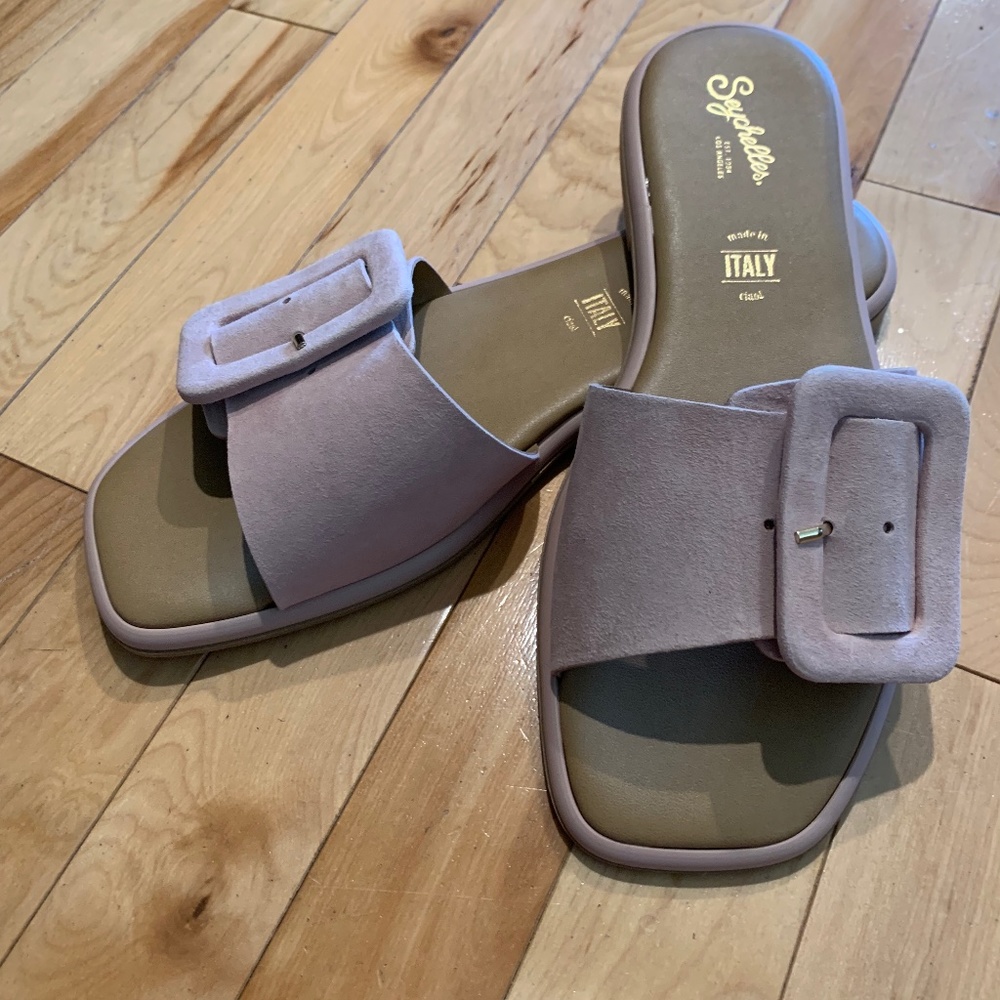 Seychelles blush suede sandals
